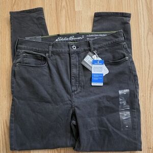 Eddie Bauer Women's Curvy High Waist Dark Gray Relaxed Jeans 14